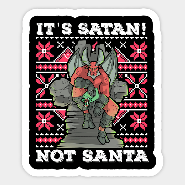 Ugly Christmas Satan Satanic Santa Devil Gothic Occult Goth Sticker by TellingTales